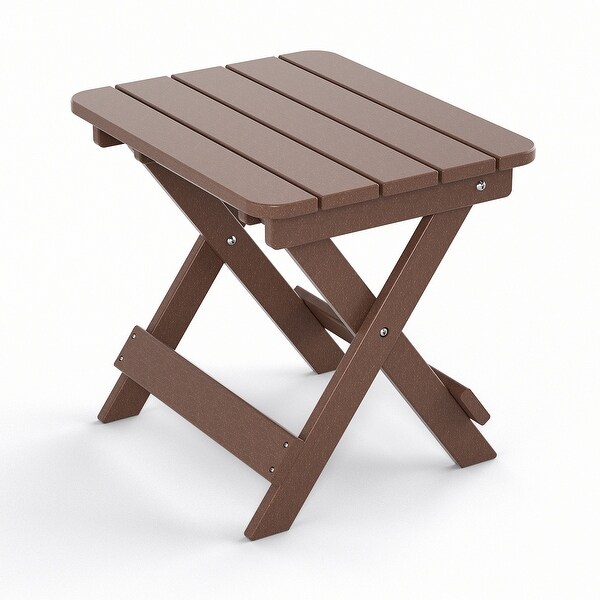 Outdoor Adirondack Foldable Side Table，Patio End Table for Poolside Garden，Weather Resistant Coffee Table