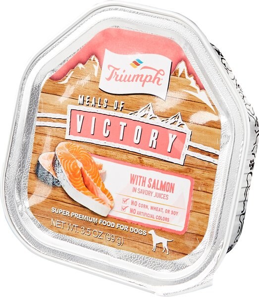 Triumph Meals of Victory with Salmon in Savory Juices Dog Food Trays