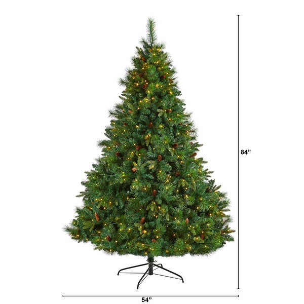 7' West Virginia Mixed Pine Christmas Tree with 450 Clear LED Lights