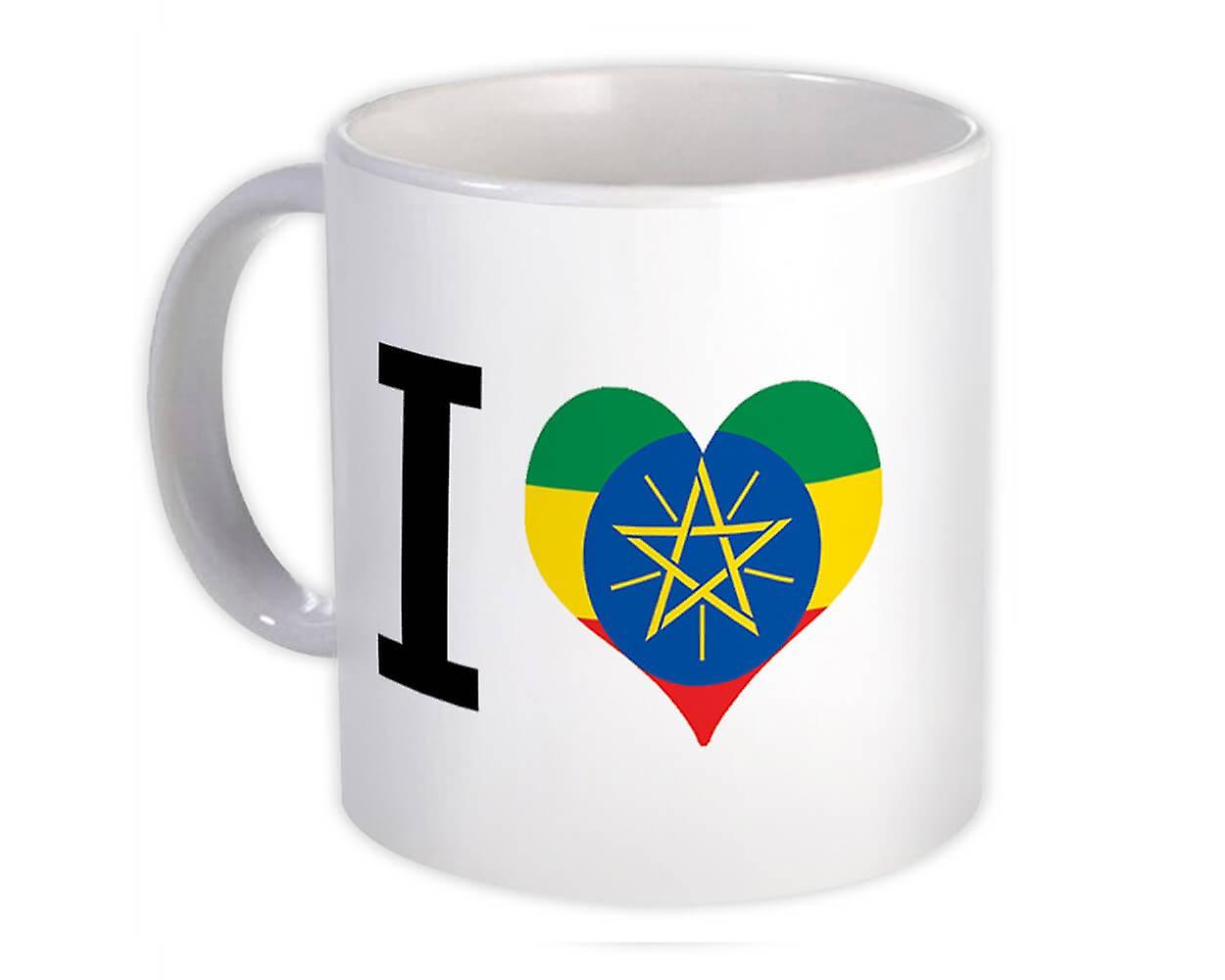 Gift Mug: I Love Ethiopia Flag