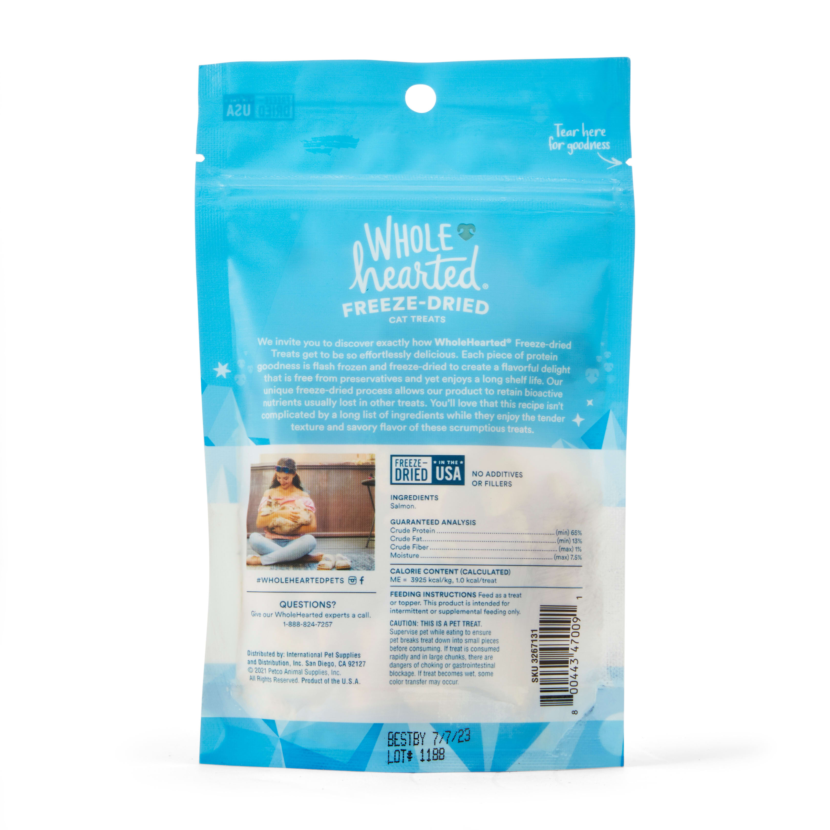 WholeHearted Salmon Freeze-Dried Cat Treats， 2 oz.