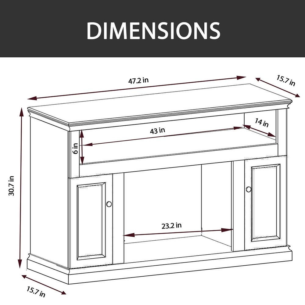 Hanover Kingsford Electric Fireplace with an Enhanced Log Display and 47 In. Entertainment Stand in Slate Blue   47 Inch