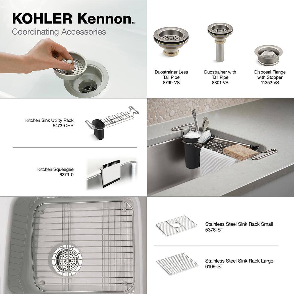 KOHLER Kennon Neoroc Matte Grey Granite Composite 33 in. 1-Hole Single Bowl Drop-InUndermount Kitchen Sink K-RH8437-1-CM4