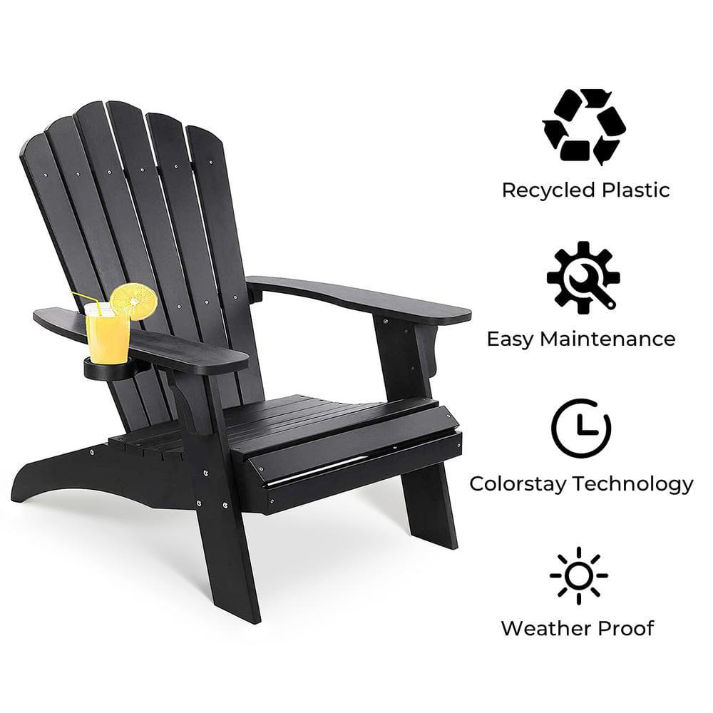 Trustmade Polystyrene Composite Adirondack Chair  Black