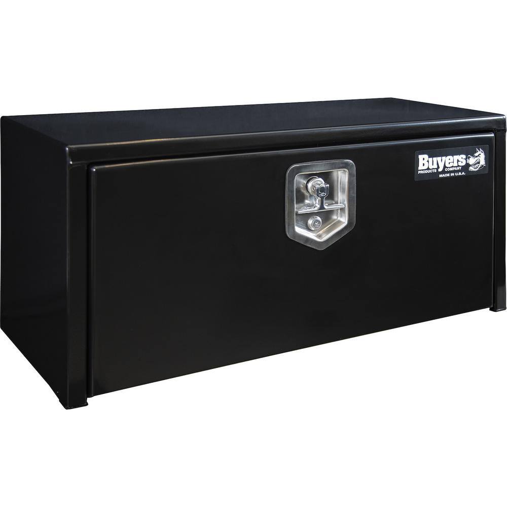 Buyers Products Company 14 in. x 12 in. x 30 in. Black Steel Underbody Truck Box with T-Handle 1703353