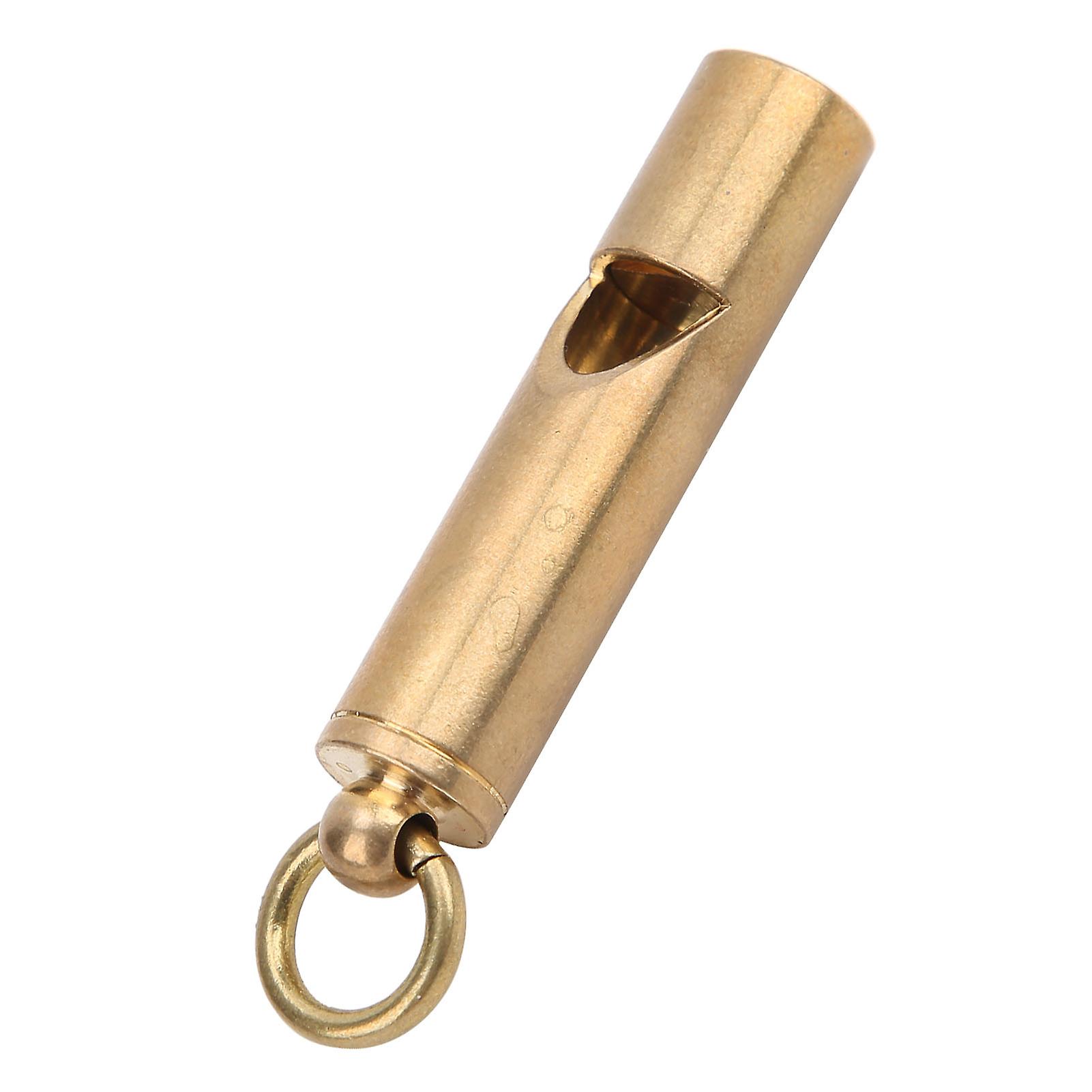 Survival Whistle With Keychain Brass High Decibel Emergency Whistle For Outdoor Camping