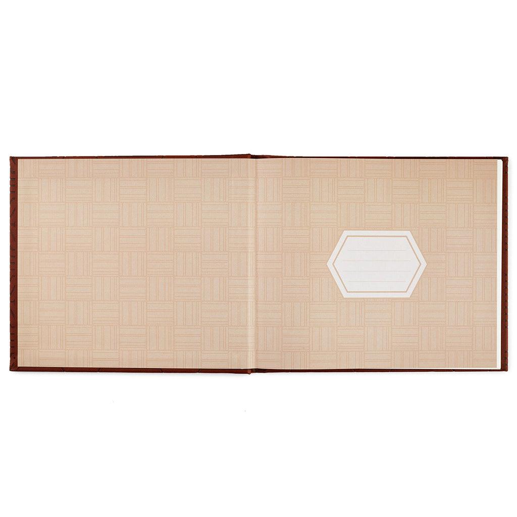 Hallmark  Brown Hexagonal Pattern Guest Book