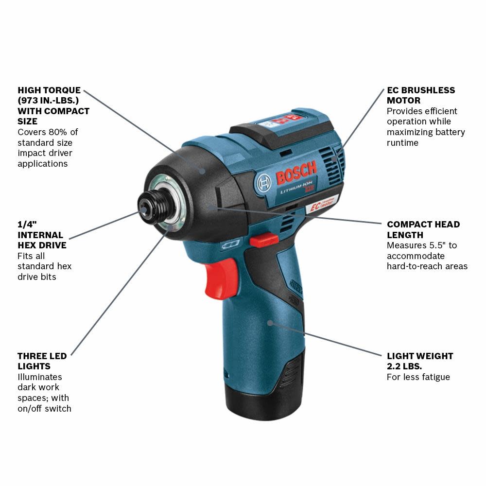 12 V Max EC Brushless Impact Driver Kit ;