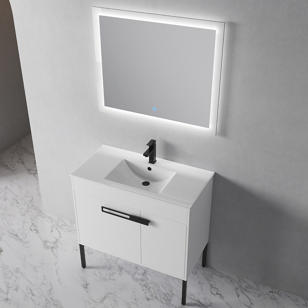 3 Color Bathroom Vanity Floating Storege Cabinet Set with Sink