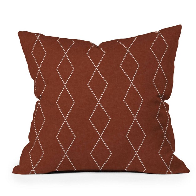 Little Arrow Design Co Geo Boho Diamond Rust Square Throw Pillow Orange Deny Designs