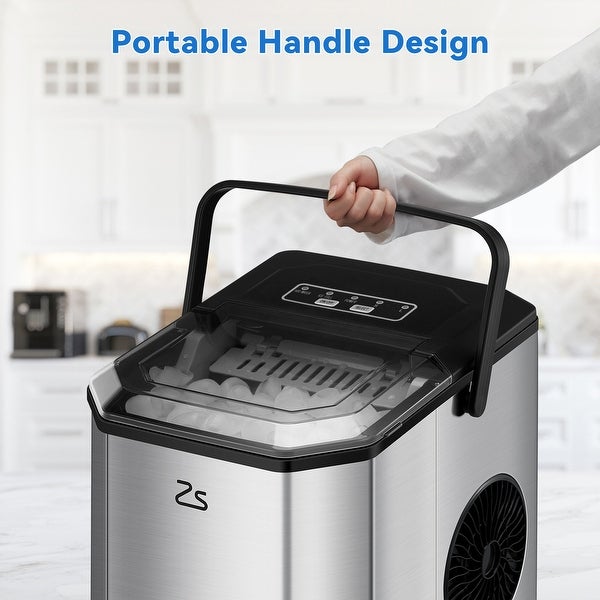 26Lbs/24H Countertop Ice Maker with Handle and Ice Scoop