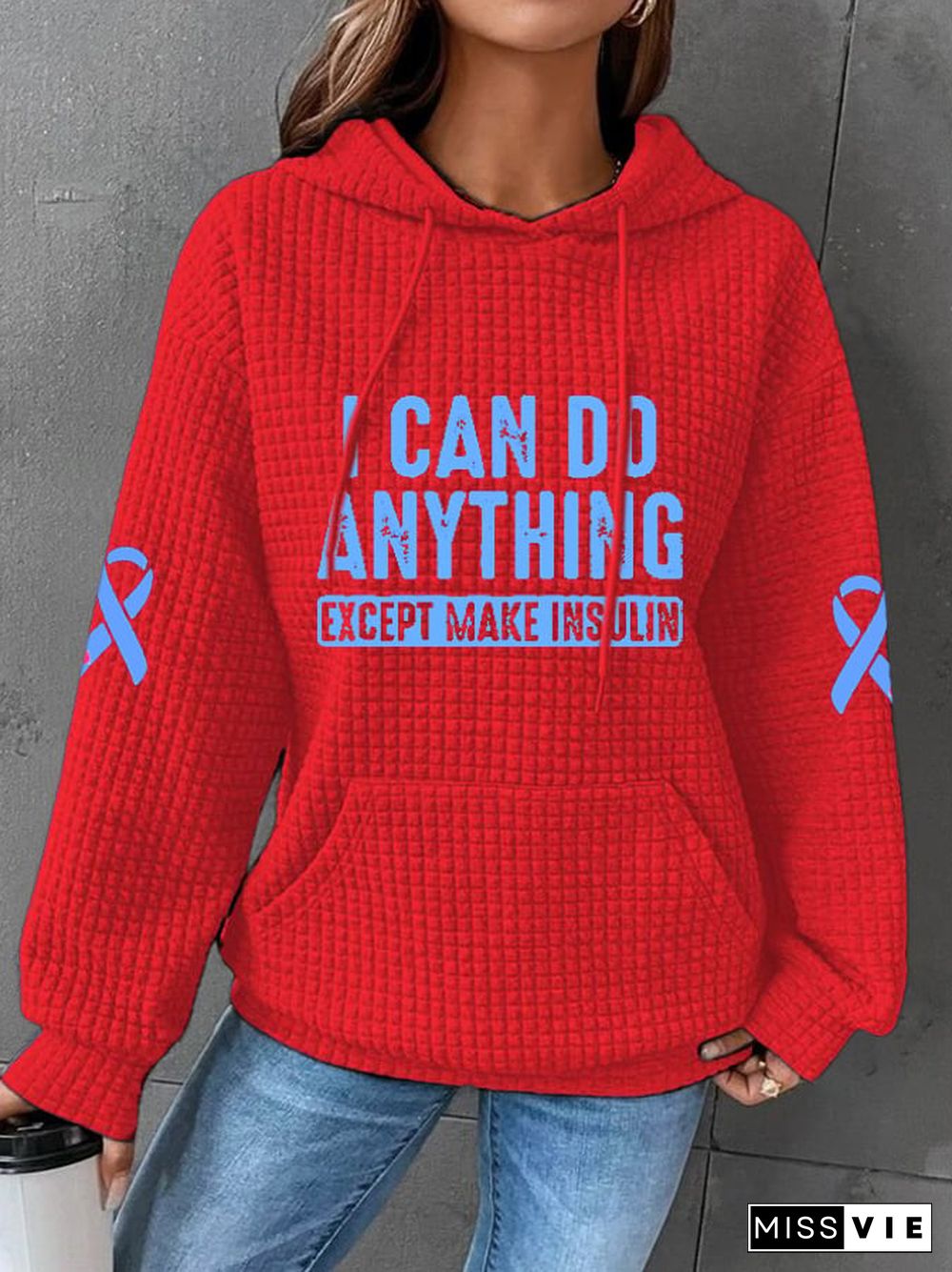 Women's I Can Do Anything Except Make Insulin Print Long Sleeve Hoodie