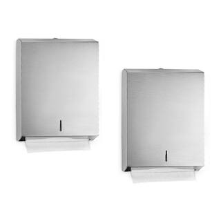 Alpine Industries Stainless Steel Brushed C-FoldMulti-Fold Paper Towel Dispenser (2-Pack) 480-2PK