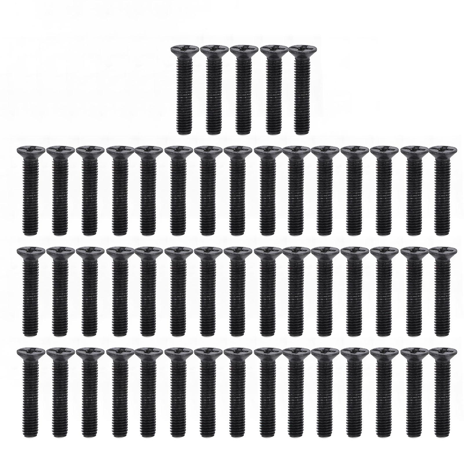 50pcs Countersunk Cross Screws Din 965 Black Galvanized Machine Screw Assortment Kitm3x16