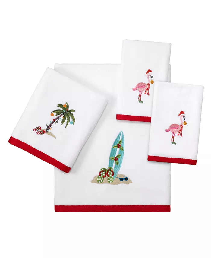 Avanti Flamingo Jingle Holiday Cotton Bath Towel 27 x 50