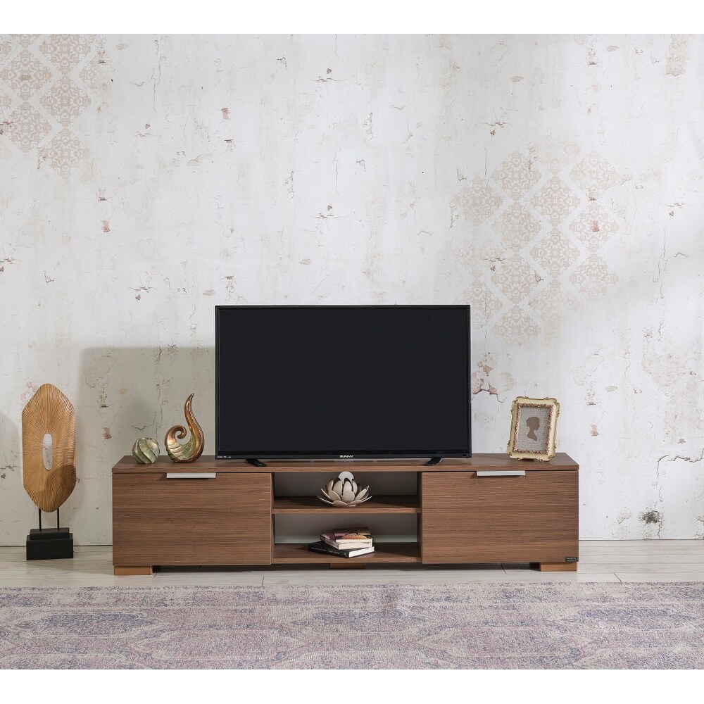 Mid Century Modern Tv Stand 2 Door Cabinets 2 Shelves 66 inch Tv Unit，for Living Room Bedroom