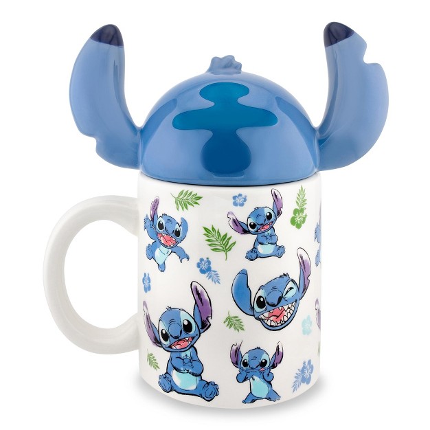 Silver Buffalo Disney Lilo amp Stitch Ceramic Mug With Sculpted Topper Holds 18 Ounces