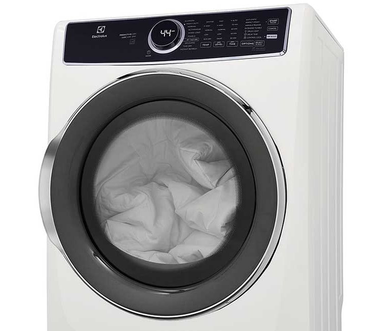 Electrolux 8 Cu. Ft. White Front Load Perfect Steam Gas Dryer With Predictive Dry And Instant Refresh