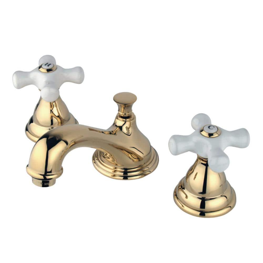 Kingston Brass Royale 8 in Widespread 2Handle Bathroom Faucet in Polished Brass