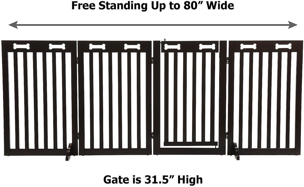 Arf Pets Free-Standing Walk-Through Wood Dog and Cat Gate