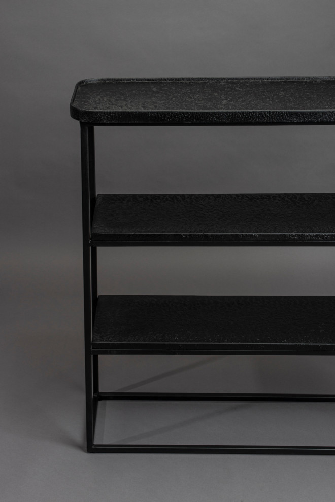 Black Console Table with Shelves  Dutchbone Winston   Industrial   Console Tables   by Oroa   Distinctive Furniture  Houzz