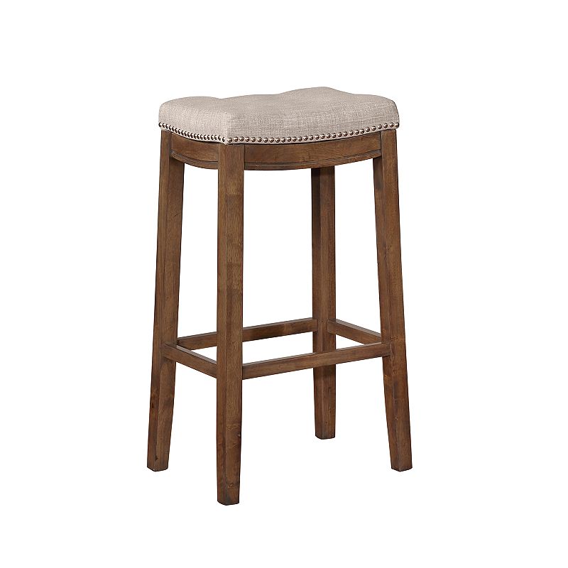 Linon Claridge Rustic Backless Bar Stool