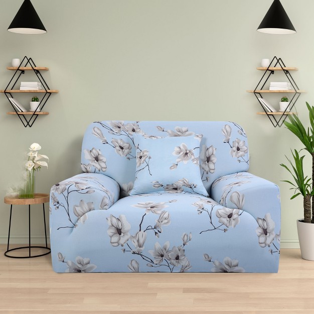 Piccocasa Armchair Contemporary Floral Stretch Sofa Cover 1 Pc