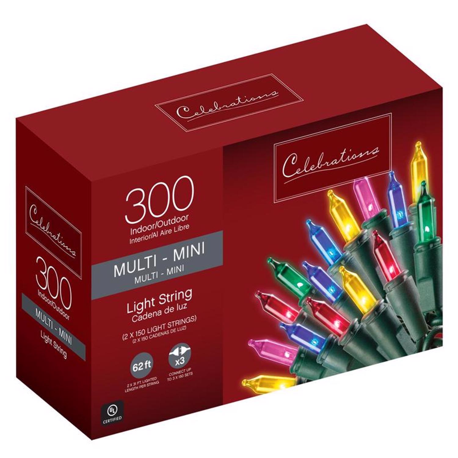 Celebrations Multicolored Mini Incandescent Christmas Lights 62.08