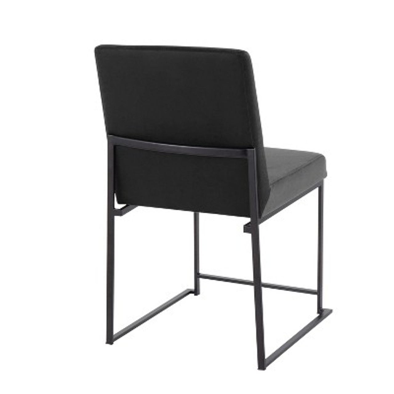 Set of 2 High Back Fuji Dining Chairs Velvet/Steel Black - LumiSource