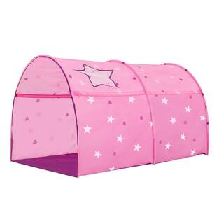 Alvantor Indoor Pop Up Portable Frame Polyester Starlight Bed Canopy Kids Play Tent Twin Curtains Glow in The Dark Stars Pink 2014