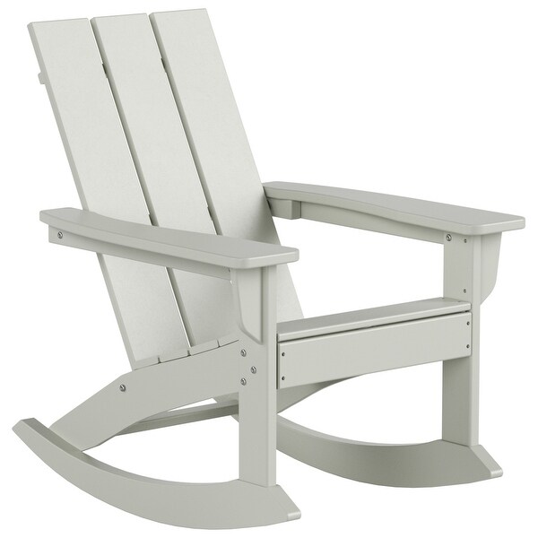 Polytrends Shoreside Modern EcoFriendly All Weather Poly Adirondack Rocking Chairs (Set of 2)