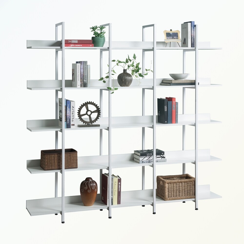 5 Tier Bookcase with Metal Frame  MDF Board