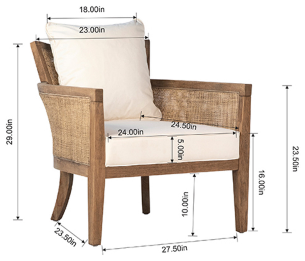 Cane and Oak Arm Chair   Tropical   Armchairs And Accent Chairs   by Design Mix Furniture  Houzz