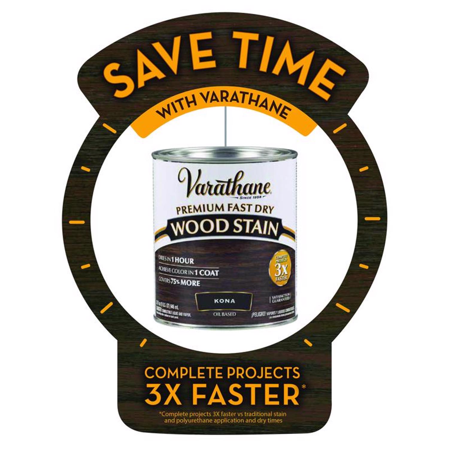 Varathane Semi-Transparent Kona Oil-Based Urethane Modified Alkyd Fast Dry Wood Stain 1 qt