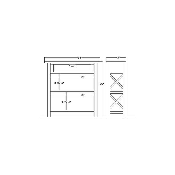 Wood Small Console Table with Drawer and 2 Shelves