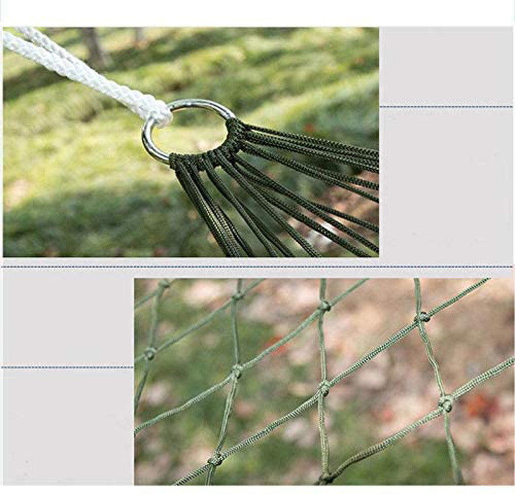 Exywaves 94.49x31.5 in Outdoor Camping Portable Hammocks Comfortable Hanging Nylon Mesh Rope Hammocks