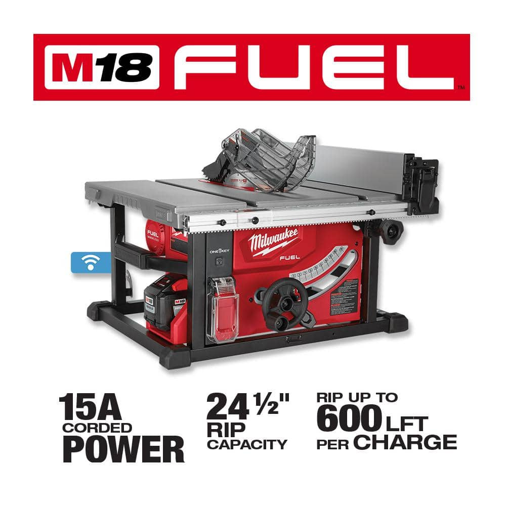 Milwaukee M18 FUEL ONE-KEY 18-Volt Lithium-Ion Brushless Cordless 8-1/4 in. Table Saw Kit with (1) 12.0Ah Battery and Stand 2736-21HD-48-08-0561