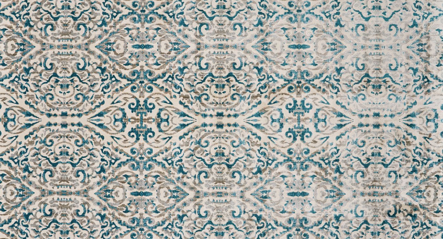 Arsene Teal and Ivory Rug by BD Fine