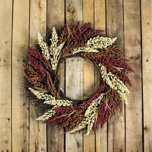 Northlight Autumn Harvest Mixed Heather Artificial Grapevine Wreath 22 Inch Unlit