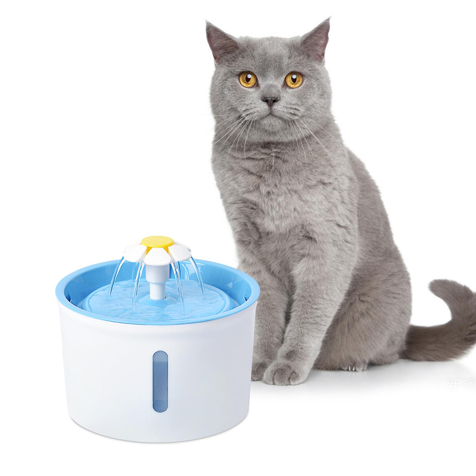 Pet Water Fountain 54oz/ 1.6l With Activated Carbon Filter Automatic Pet Water Feeder With 3 Water Flow Modes For Cats Small Dogs Blue Eu Plug