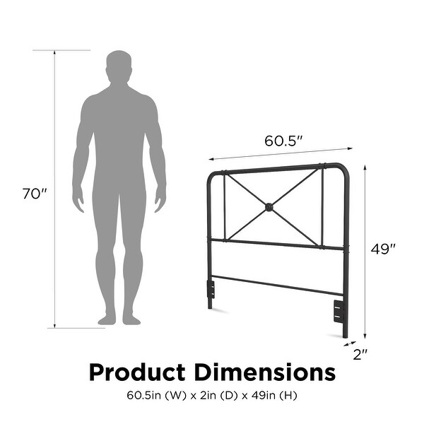 RealRooms Allysa Metal Headboard， Mounting Hardware Included， Steel Construction - - 37849861