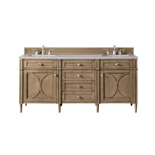 Home Decorators Collection Darrowood 72 in. W x 22 in. D x 33.78 in. H Double Bath Vanity in Whitewashed Walnut with Quartz Top in Pietra Grey HD650V72D-WW-PG