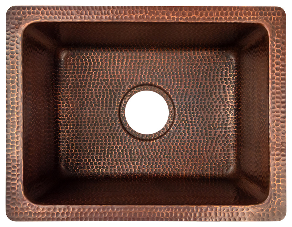 17 quotRectangle Hammered Copper Bar/Prep/Laundry/Utility Sink with Accessories   Bar Sinks   by Buildcom  Houzz