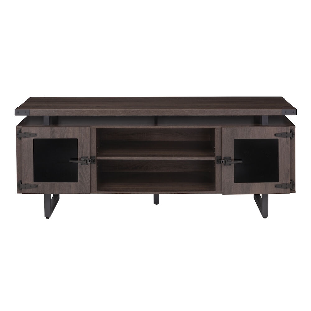 Low Wall Entertainment Center  TV Stand  Media Storage Cabinet