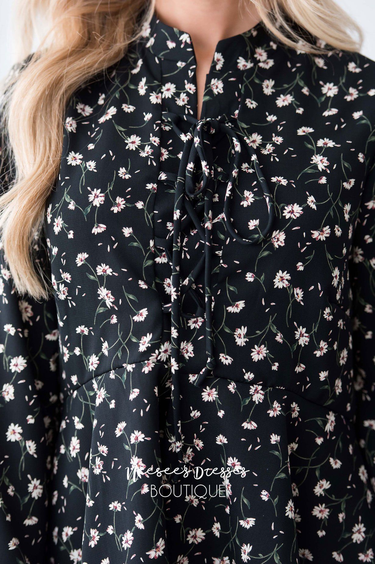 Lace Up Floral Peplum Blouse