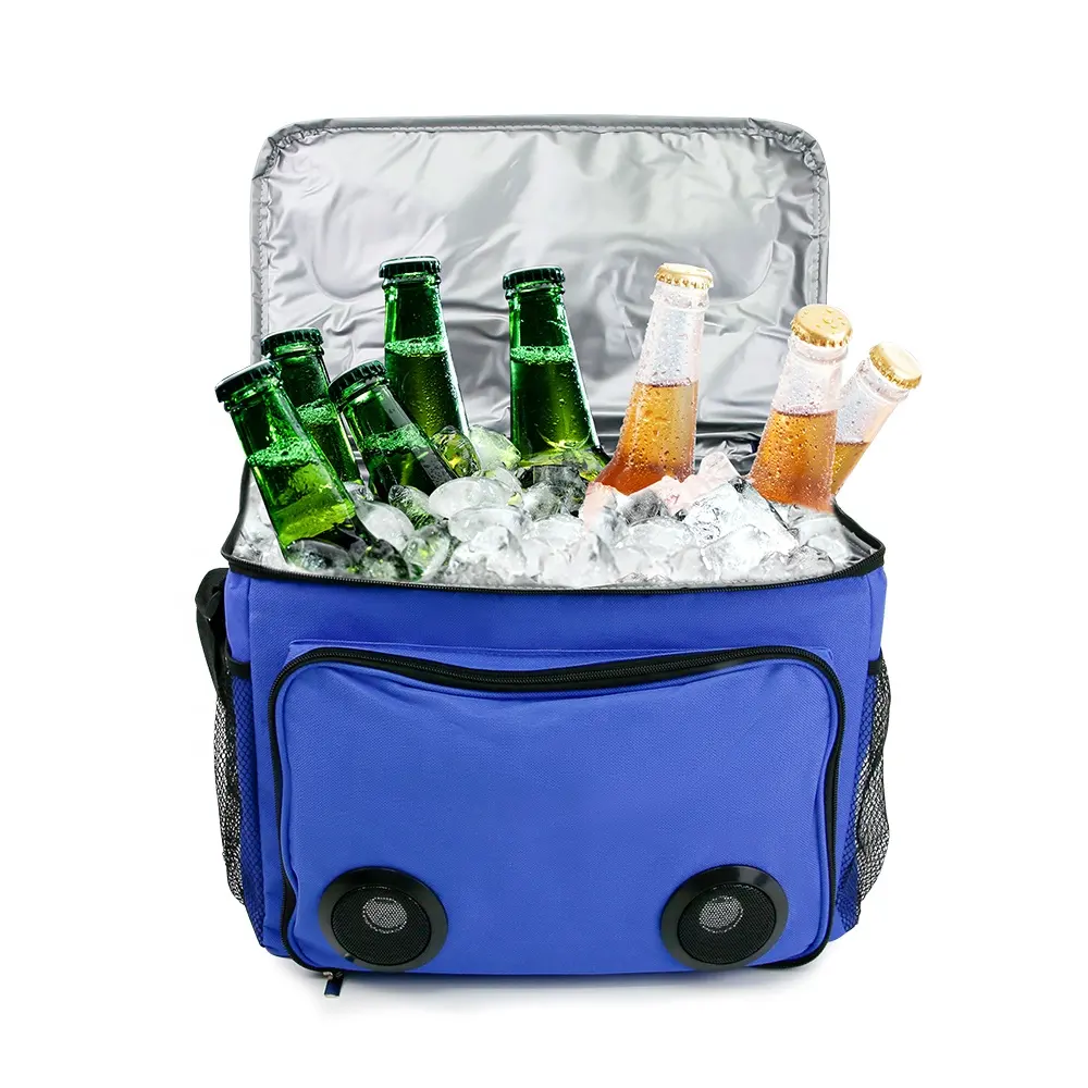 Soft Cooler Bag with Built in Rechargeable Wireless Bluetooth Speakers Foldable Small and Portable for outdoor fun