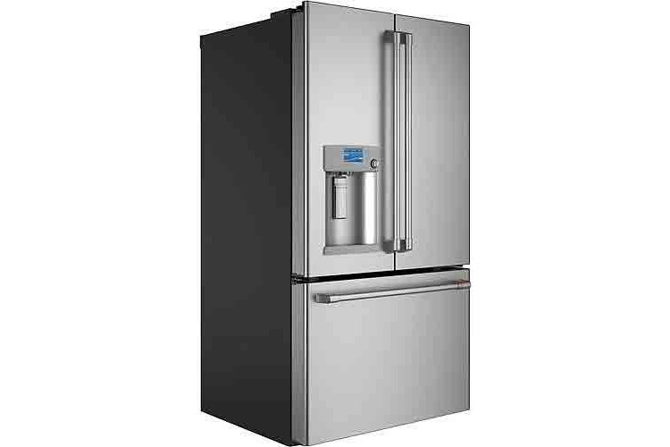 Cafe ENERGY STAR 27.8 Cu. Ft. Stainless Steel With Brushed Stainless Smart French-Door Refrigerator With Hot Water Dispenser