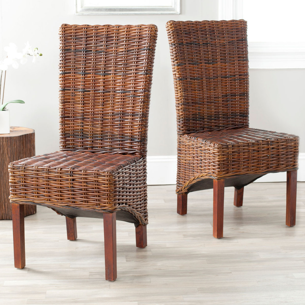 Maine 18 quoth Rattan Side Chair (set of 2) Croco Color   Tropical   Dining Chairs   by Peachtree Fine Furniture  Houzz