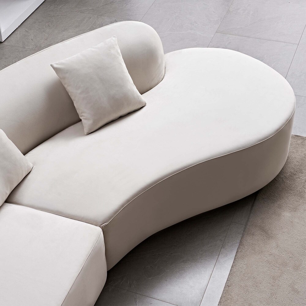 Modern Curved Sofa for the Living Room sized 131inches Sofa Bed Sleeper Sofa Comfy Lounge Sofa White Sofa