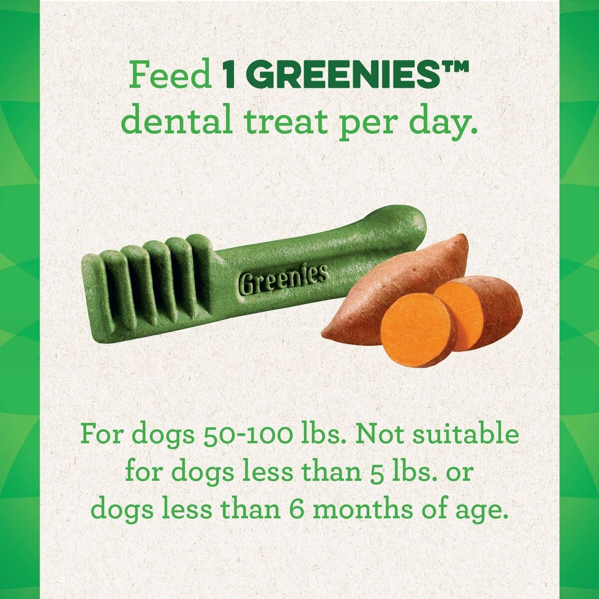 Greenies Sweet Potato Natural Large Dental Dog Treats